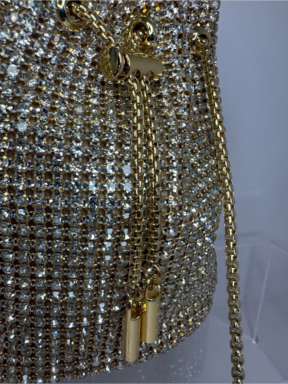 #387 Madison West Zafira Rhinestone Two-Way Bucket Evening Bag - Picture 3 of 15